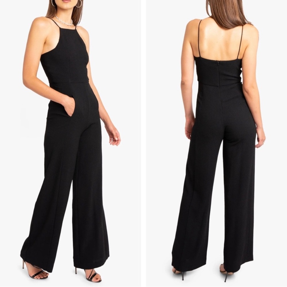BLACK HALO Black "Joaquin" Wide-Legged Halter Jumpsuit Size 2, NWT